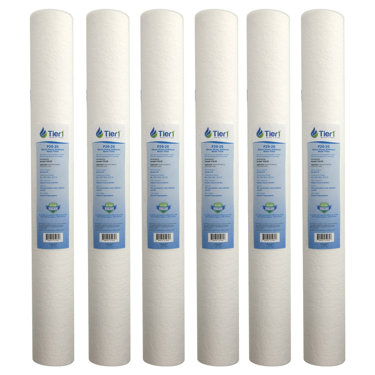 20 Micron 2.5" × 20" Water Filter Replaces P20 (20 Micron / 6 Pack)