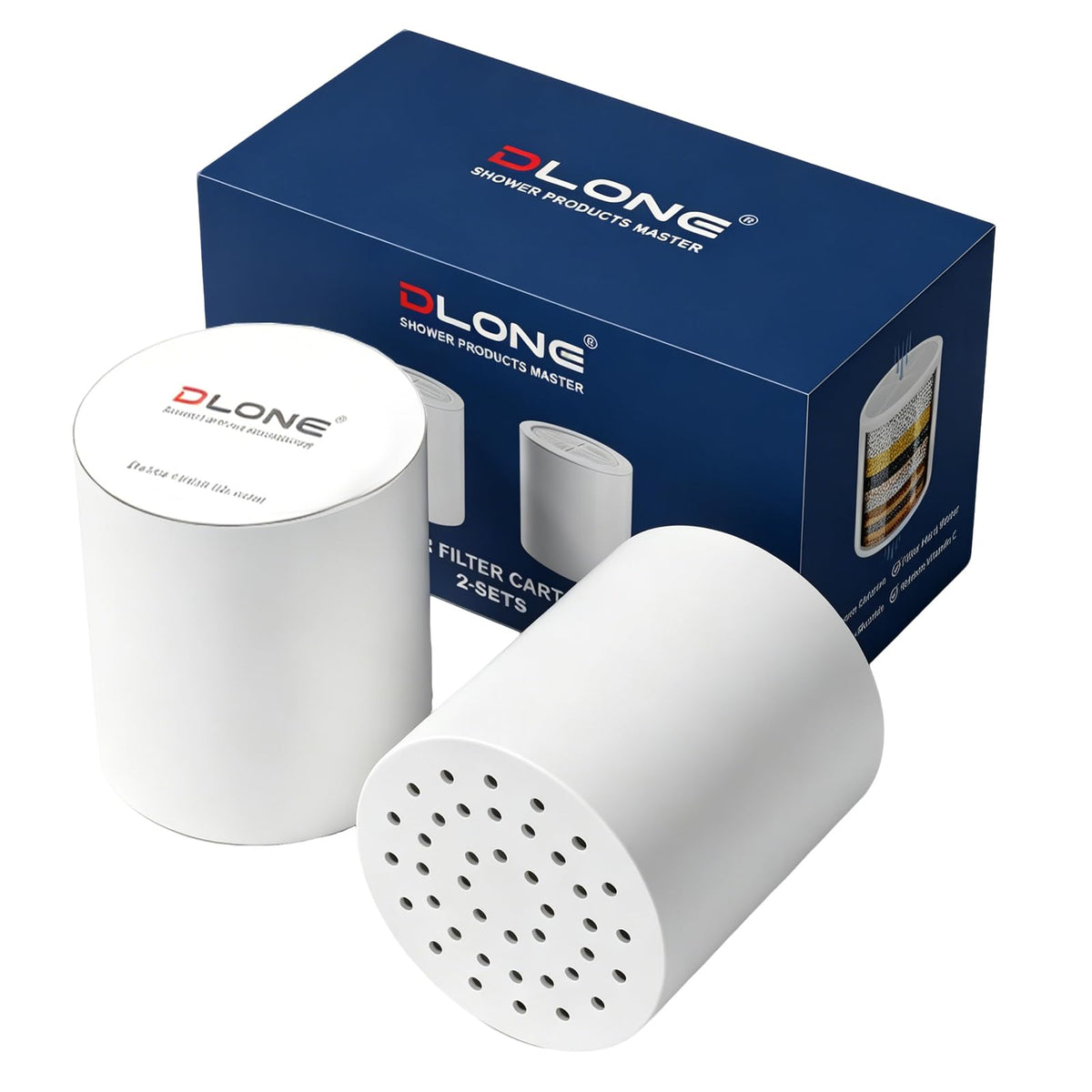 Shower Head Filter Replacement Cartridges for Hard Water Softening (White-1)