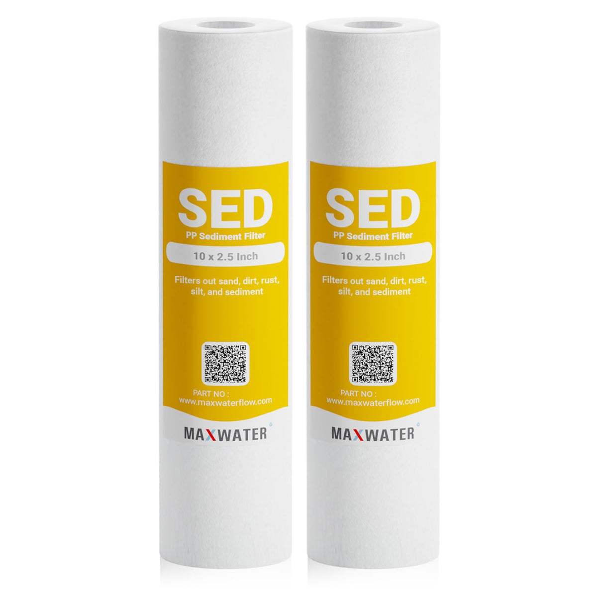 5 Micron 10 x 2.5 Sediment Filter Cartridge Replacement for Reverse Osmosis and Whole House Water Filter (5 Micron / 2 Count)