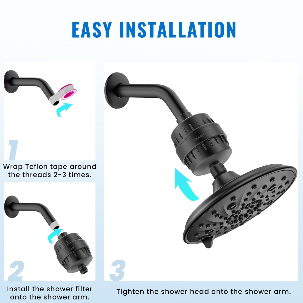 Heavy Duty Shower Filter (Black / 1 Filter)