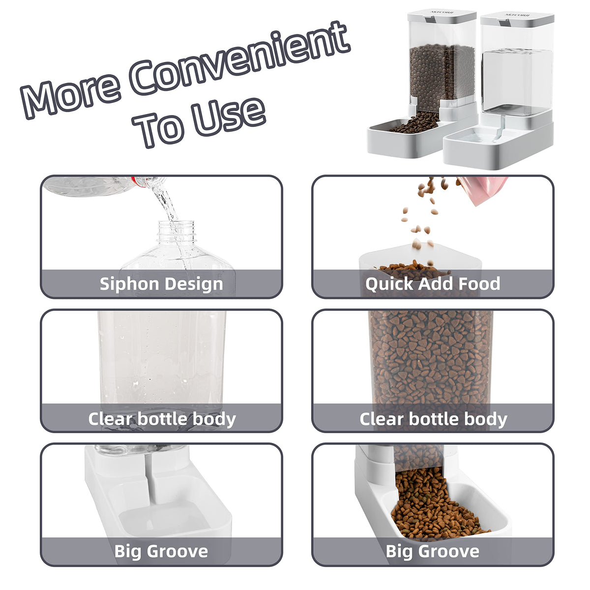 Gravity Pet Feeder and Water Dispenser Set (Water Feeder & Food Feeder)