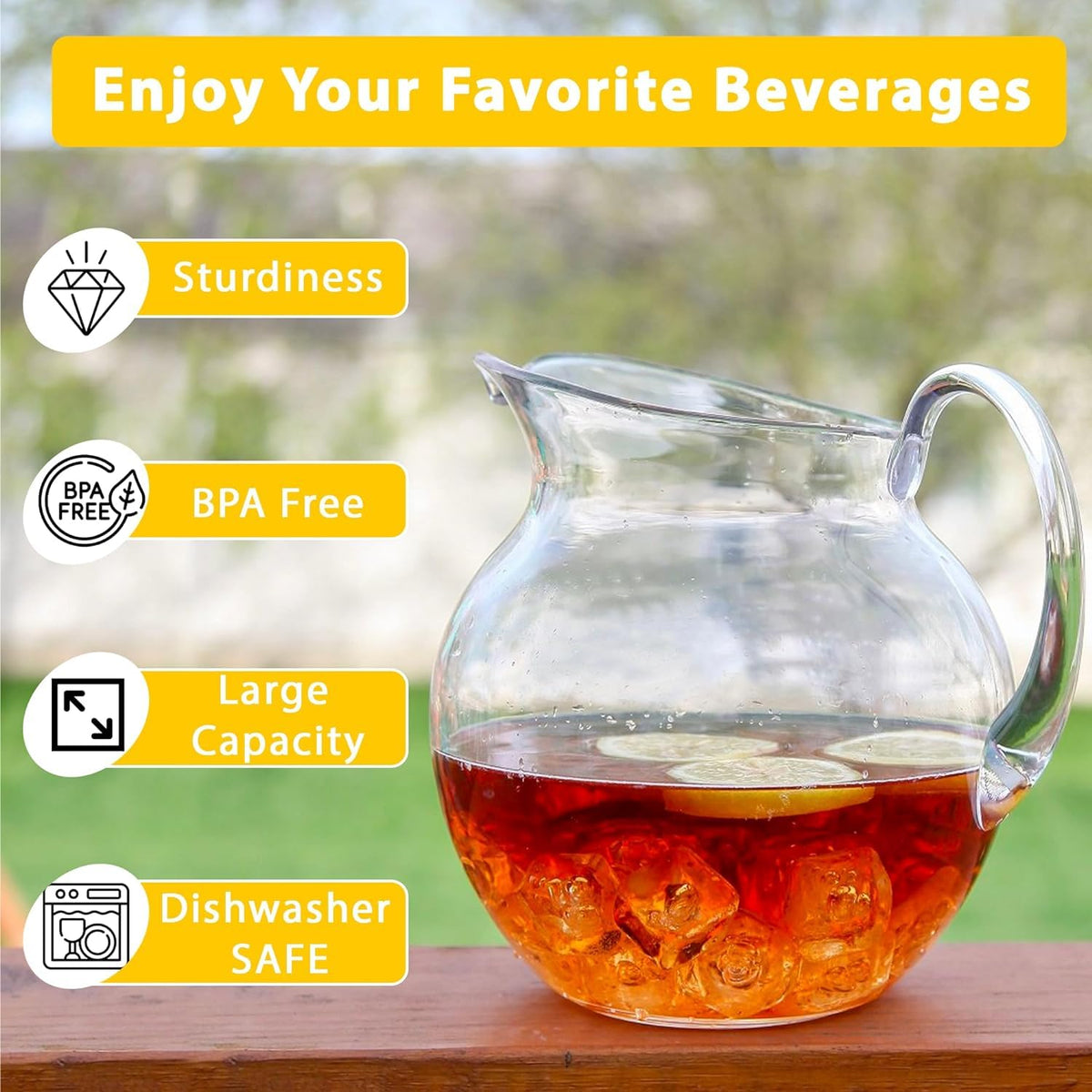 100 oz Shatterproof Plastic Pitcher (Round Shape(100oz))