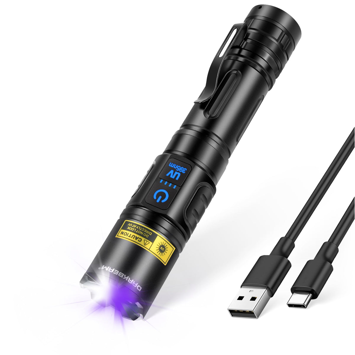 UV Flashlight Blacklight 395nm Black Light (LED White + UV 395nm(violetish)-1 Pack / Pocket-size (A900))