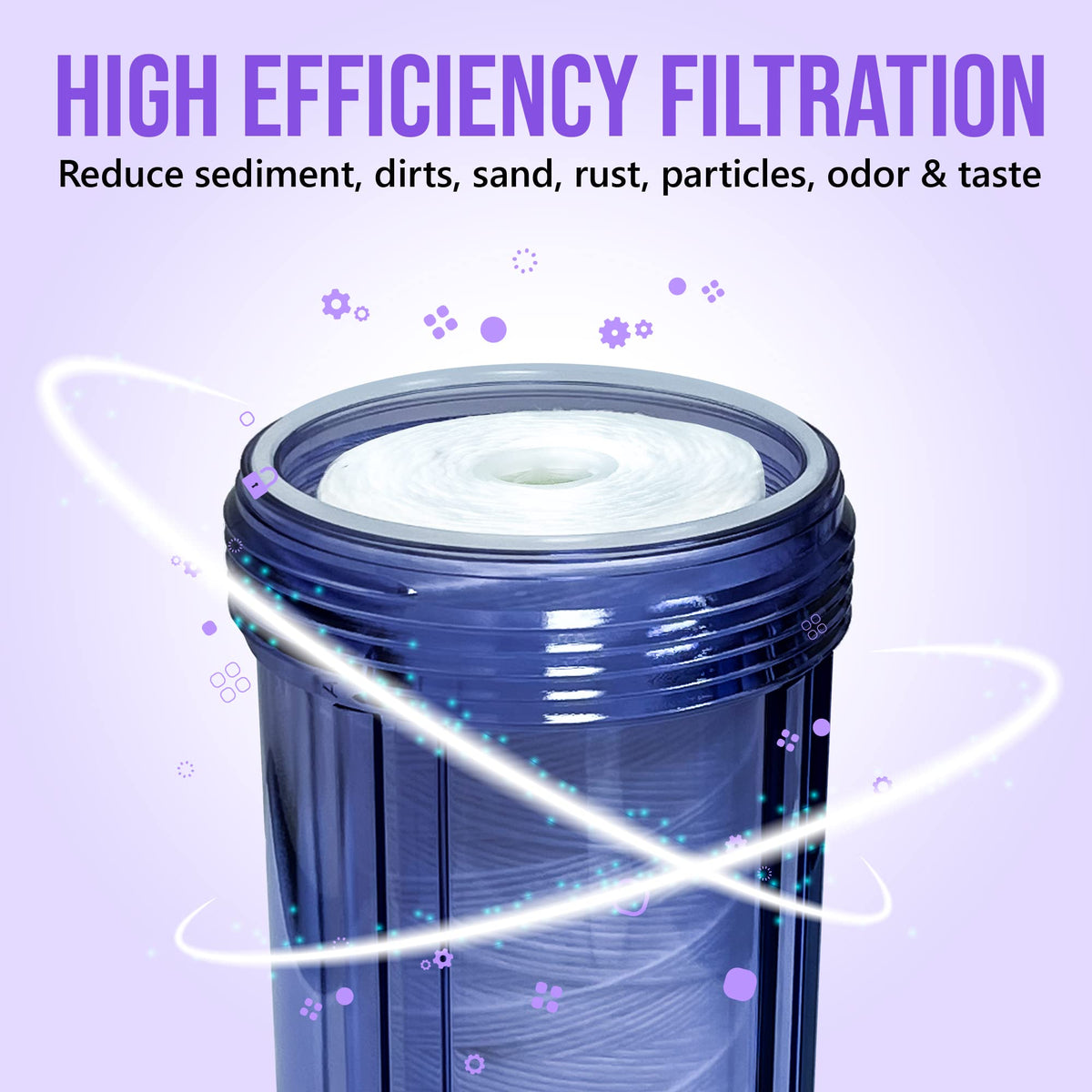 High Capacity Wound String 5 Micron Sediment Water Filter Cartridge 10” x 4.5” Removes Sand
