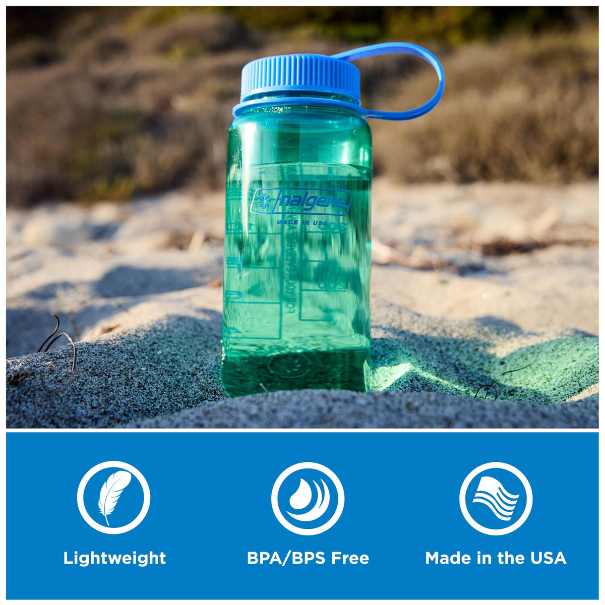 16 oz Wide Mouth Water Bottle (Oil Green w/Freesia / 16 Ounces)