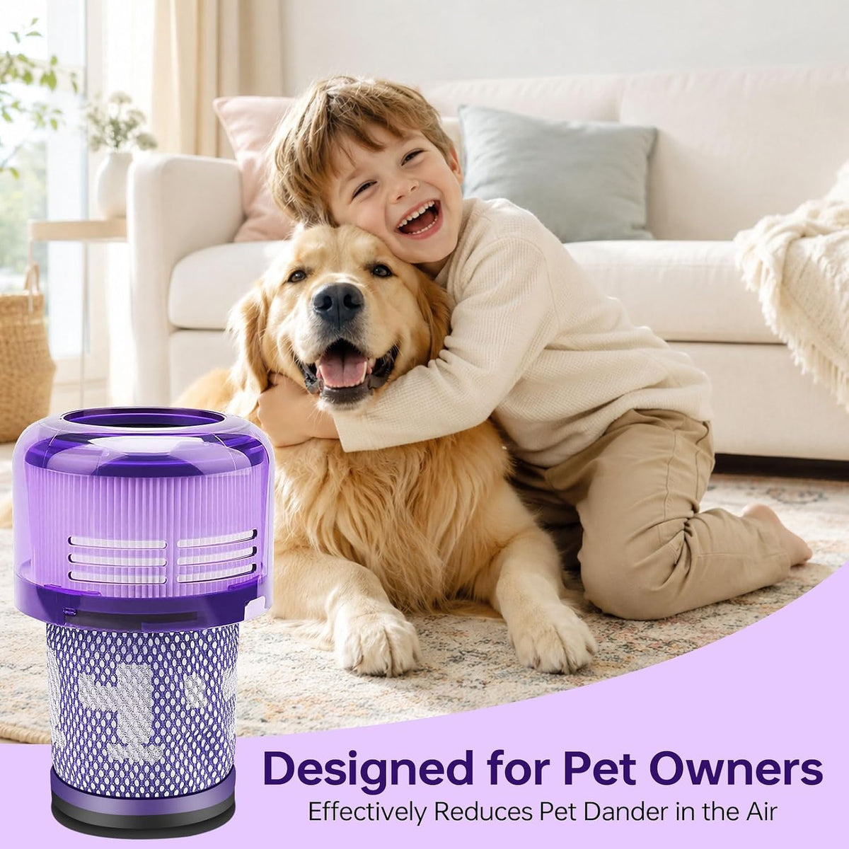 V12 Filter Replacement Fit for Dyson V12 Detect Slim Cordless Vacuum (V12 Purple / 3P)