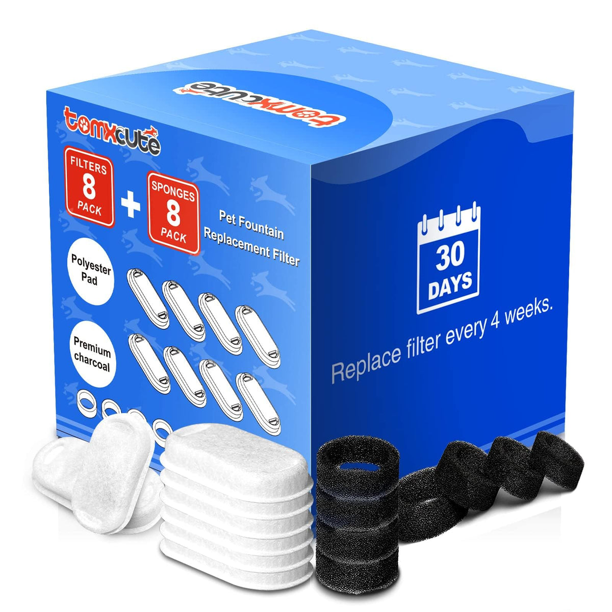 Official Tomxcute Cat Water Fountain Replacement Filters