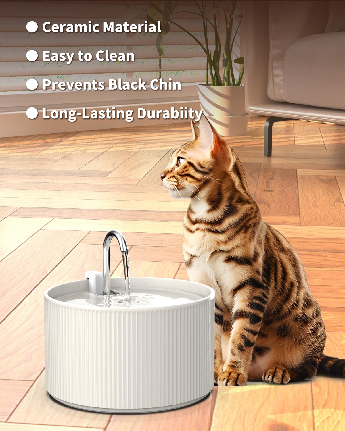 Ceramic Cat Water Fountain