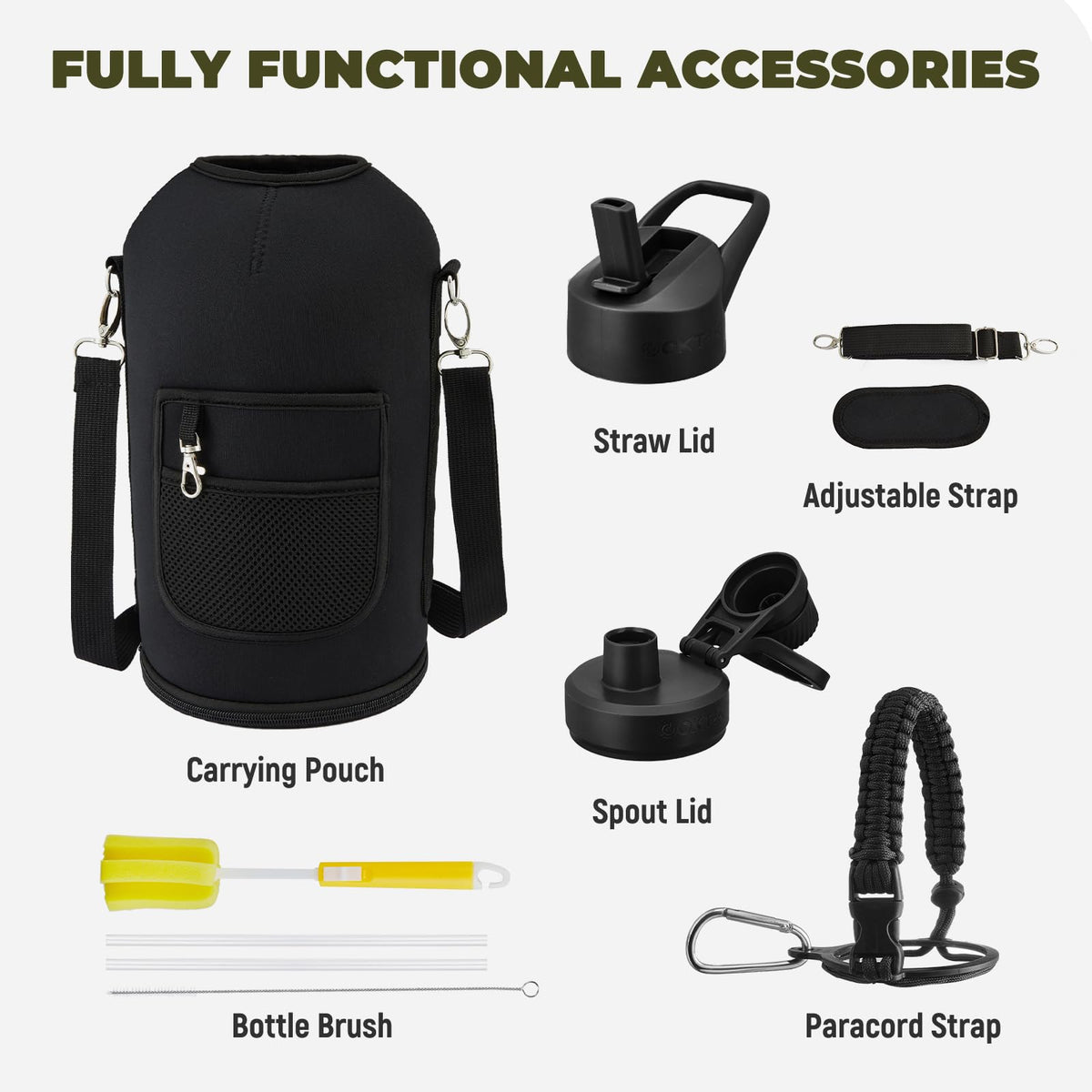 84oz Insulated Water Bottle (Black / 84 Ounces)