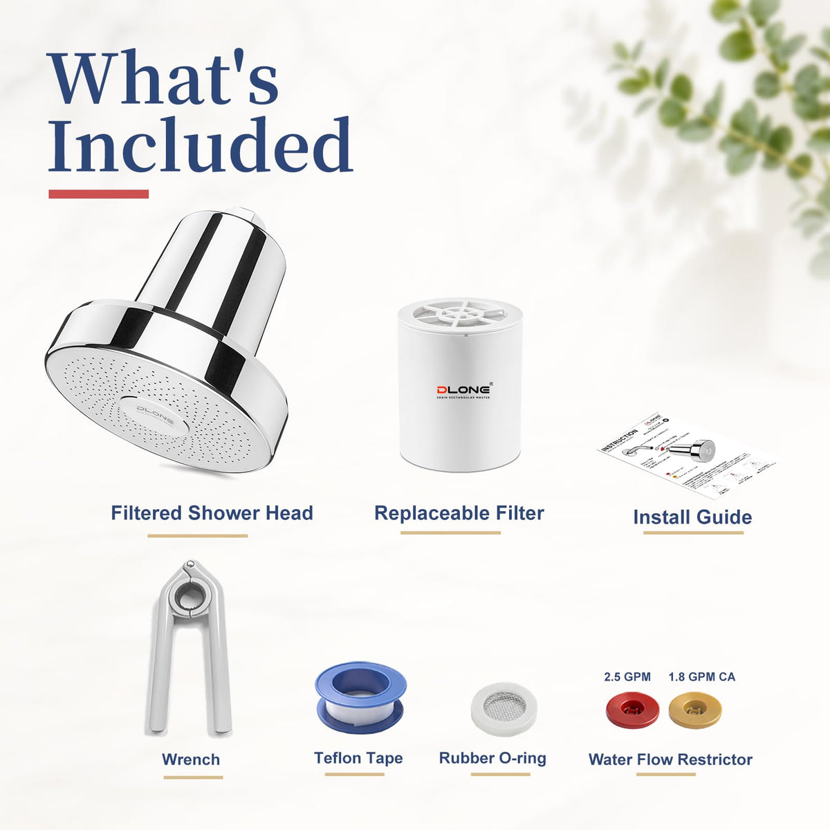Filtered Shower Head with Filters (Chrome)