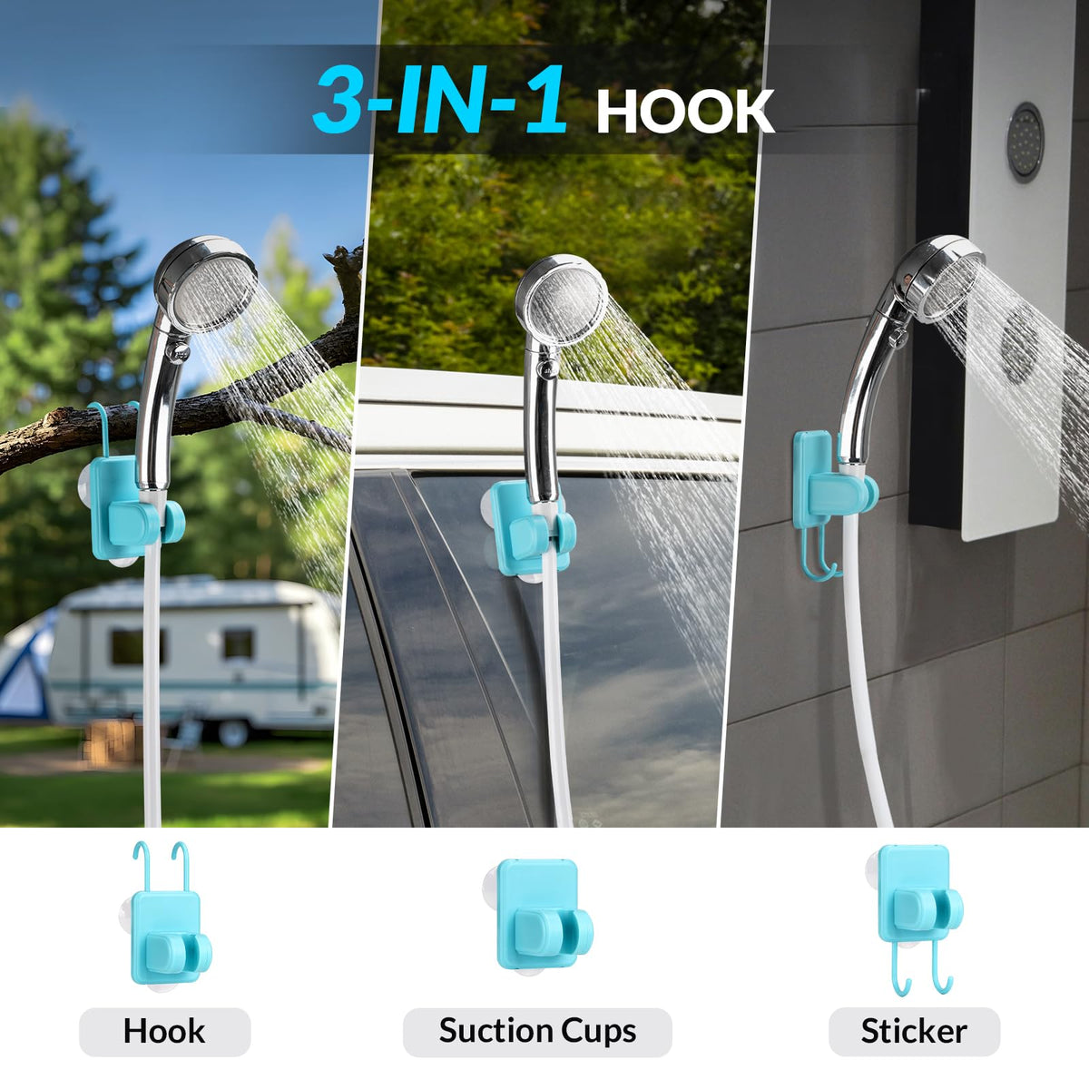 Upgraded Portable Shower with Heater (Grey Pump)