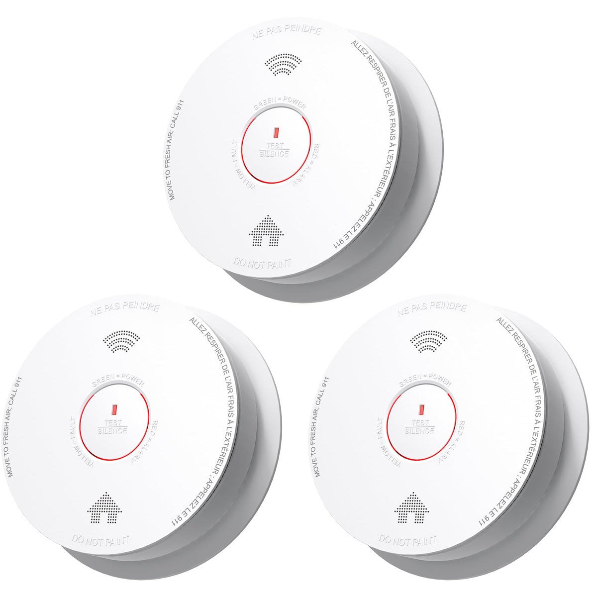 Siterlink Smoke Detector Carbon and Monoxide Detector Combo 1 Pack (Standalone Model / 3 Pack)