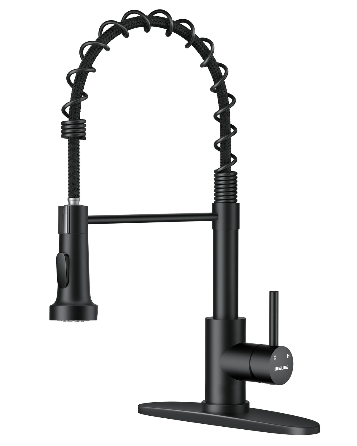 Black Kitchen Faucet with Pull Down Sprayer (Matte Black)