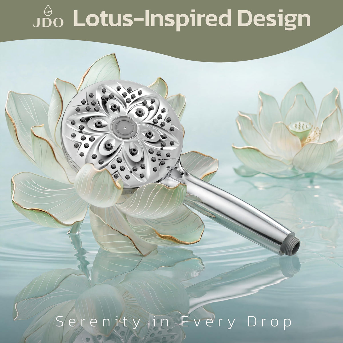 High‑Pressure 6‑Setting Handheld Shower Head (6 Modes / Chrome)