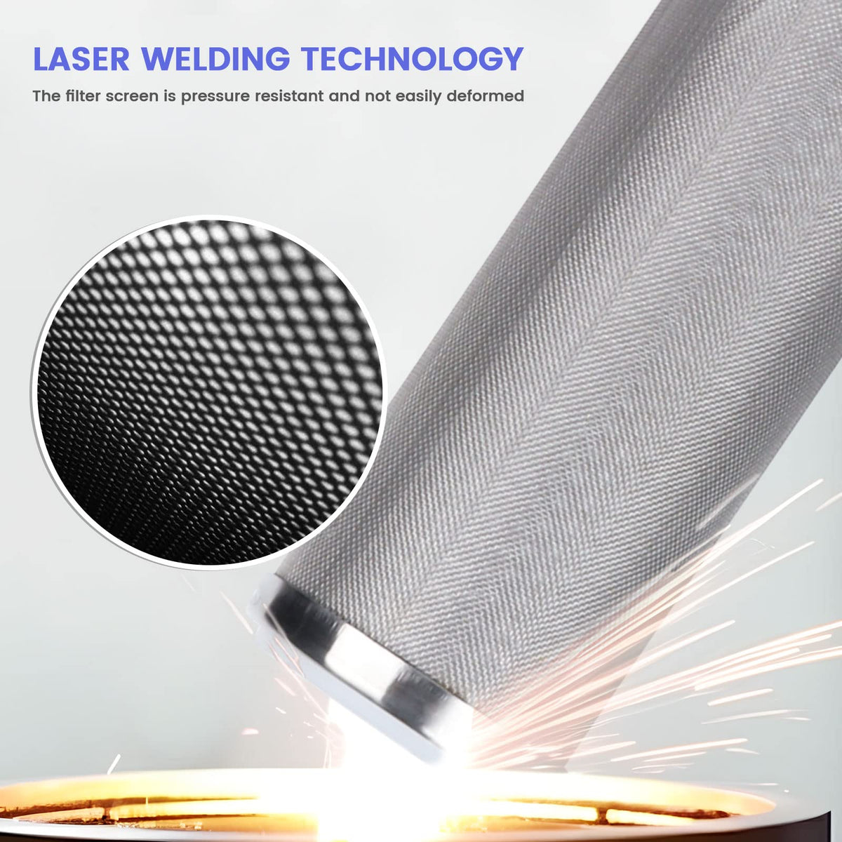 Stainless Steel Cleanable Wire Mesh Filter Cartridge 10”Length (50 micron)