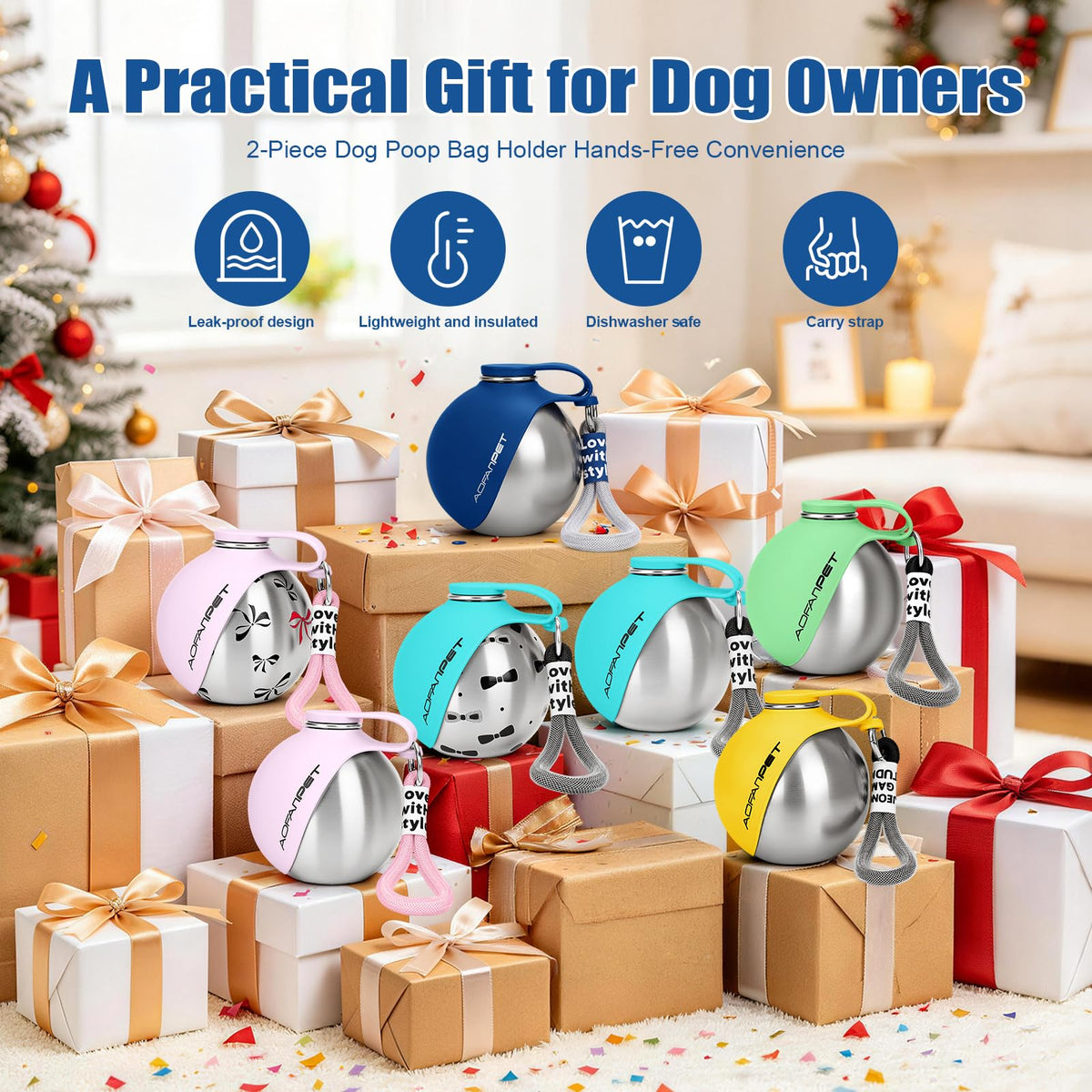 Portable Dog Water Bottle with Bowl (Mint Green)