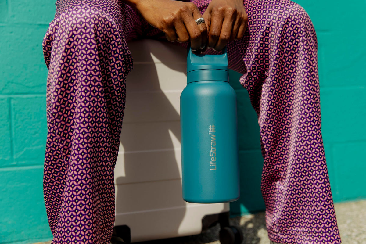 Go Series Insulated Steel Water Filter Bottle (Icelandic Blue / 34 Ounces)