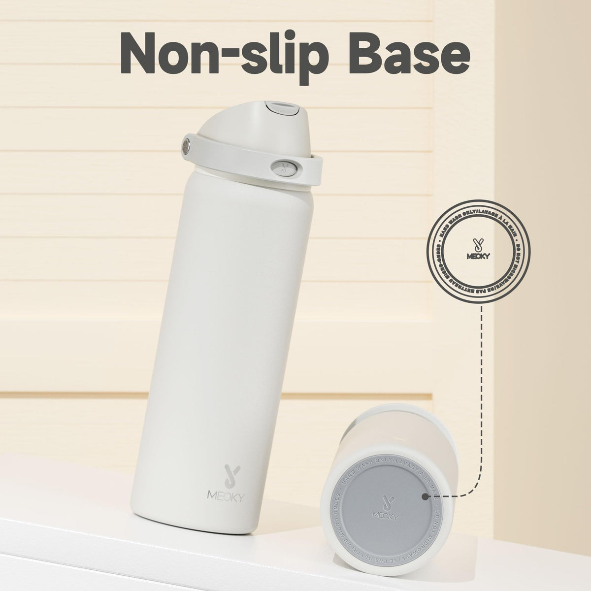 32 oz Insulated Water Bottle with Straw (Ivory / 32 Ounces)