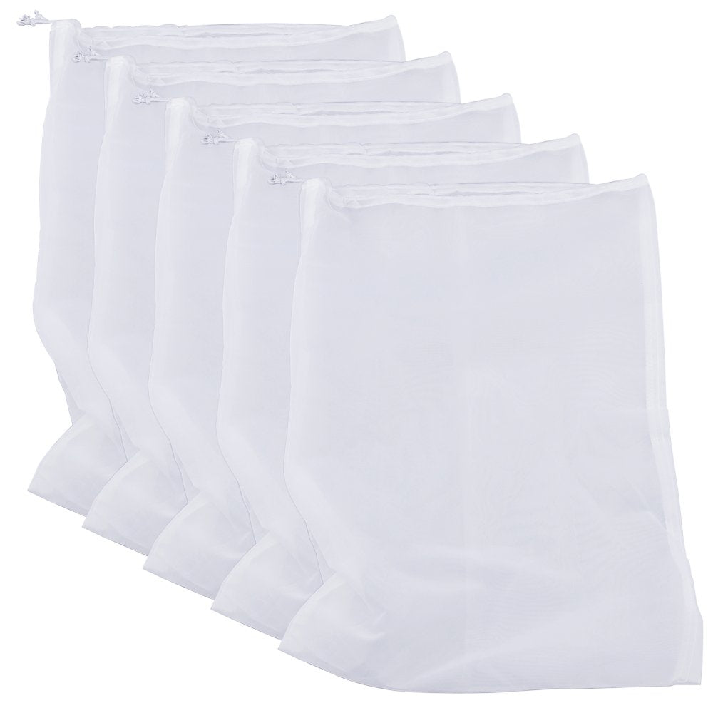 75 Micron Nylon Straining Bag Fine Mesh Food Strainer Bag (17.72" x 11.81" / 5 Packs)