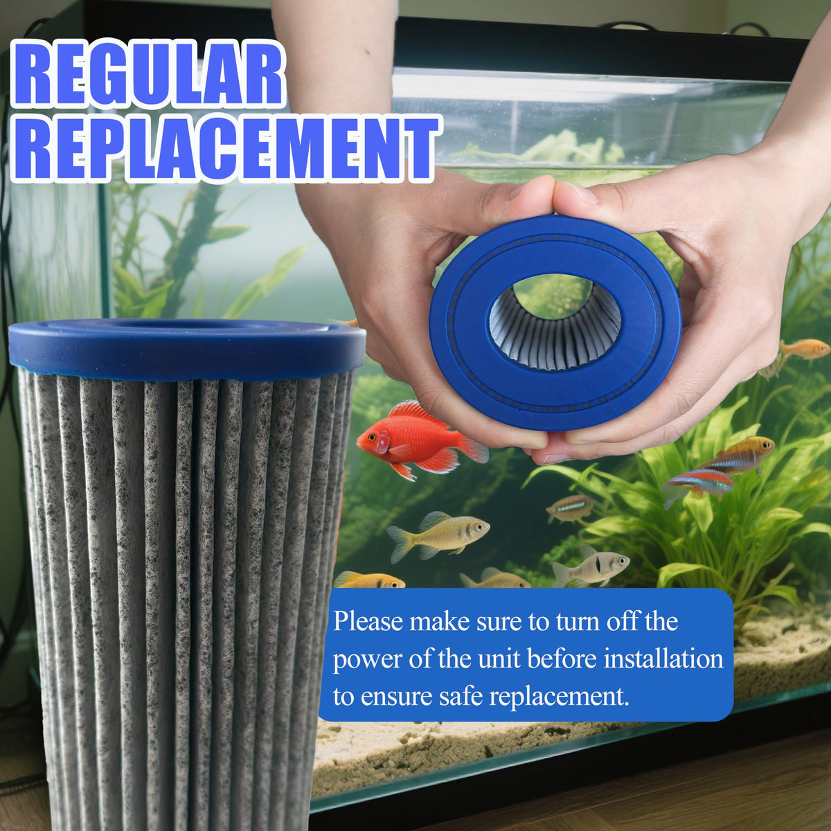4PCS Upgraded Activated Carbon Micron Cartridge for Marineland