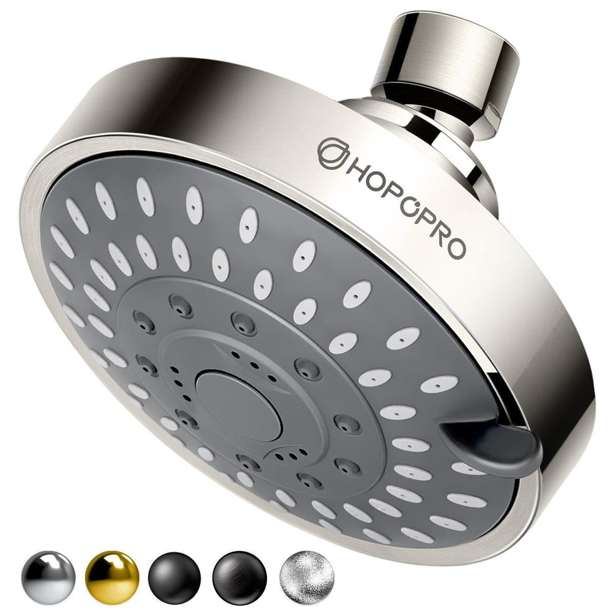 High Pressure Shower Head (4 Inch Modern / Brushed Nickel)