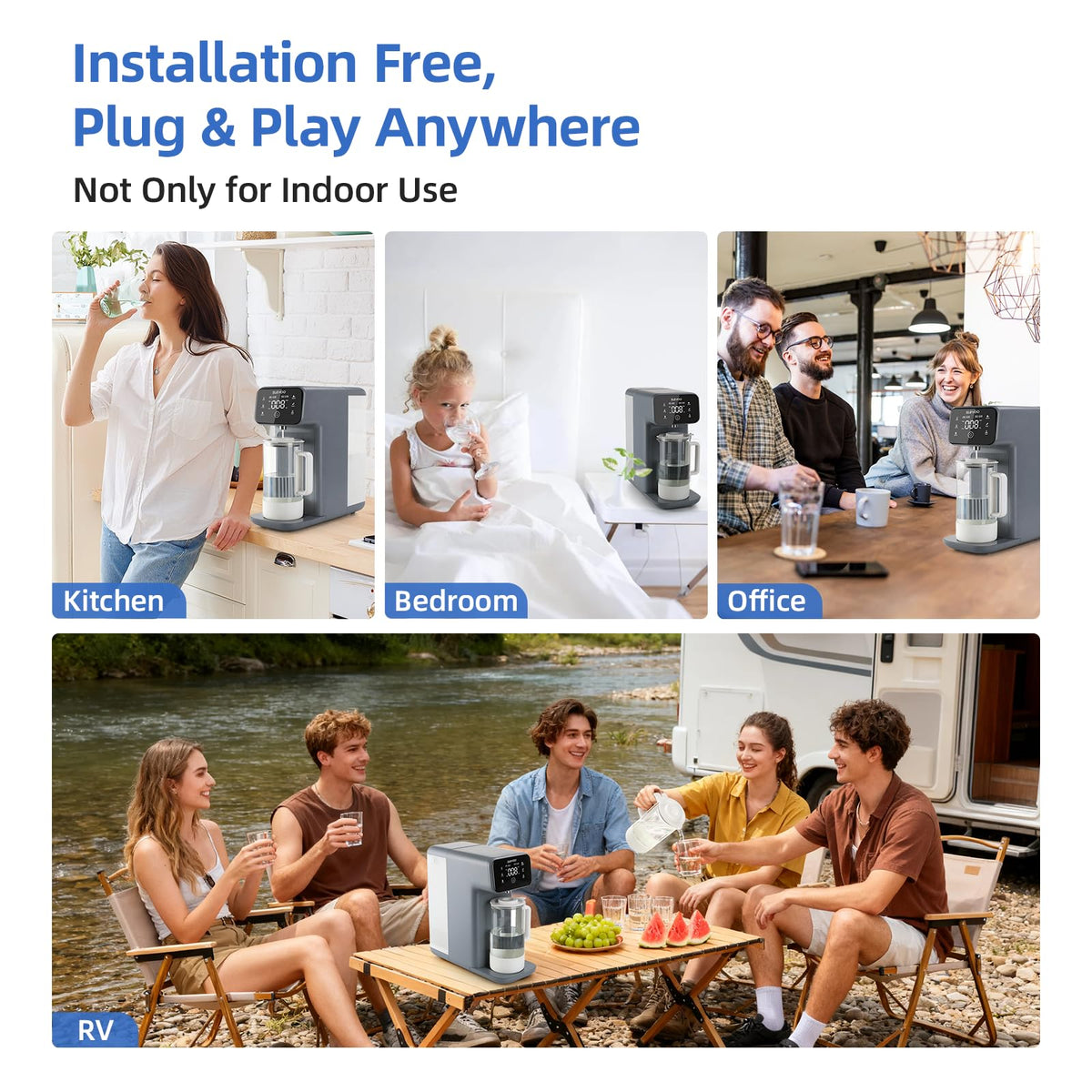 Countertop RO Water Filter System with Remineralization (bluish-gray)