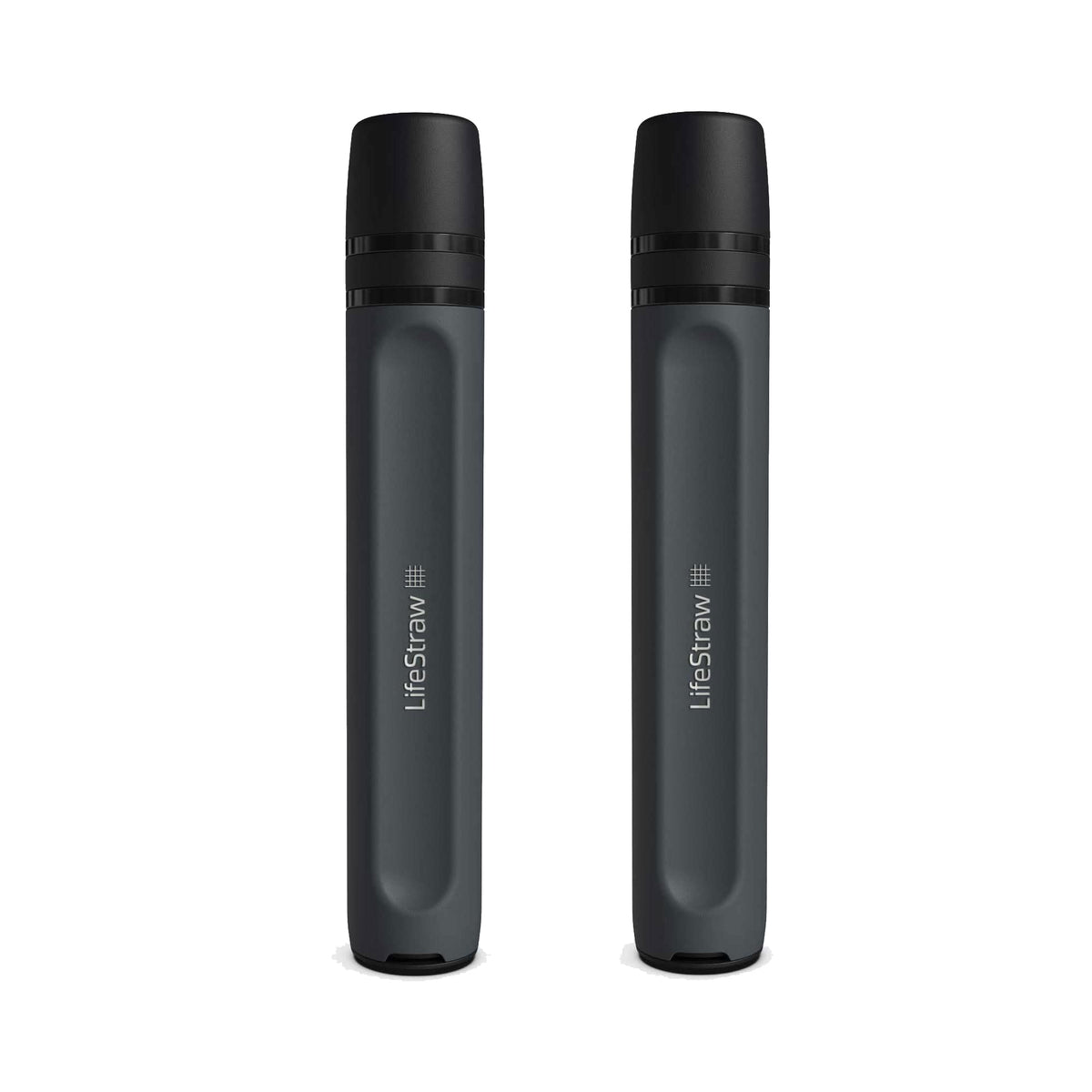 Peak Personal Water Filter Straw (Dark Mountain Gray / 2 Pack- Peak Series)