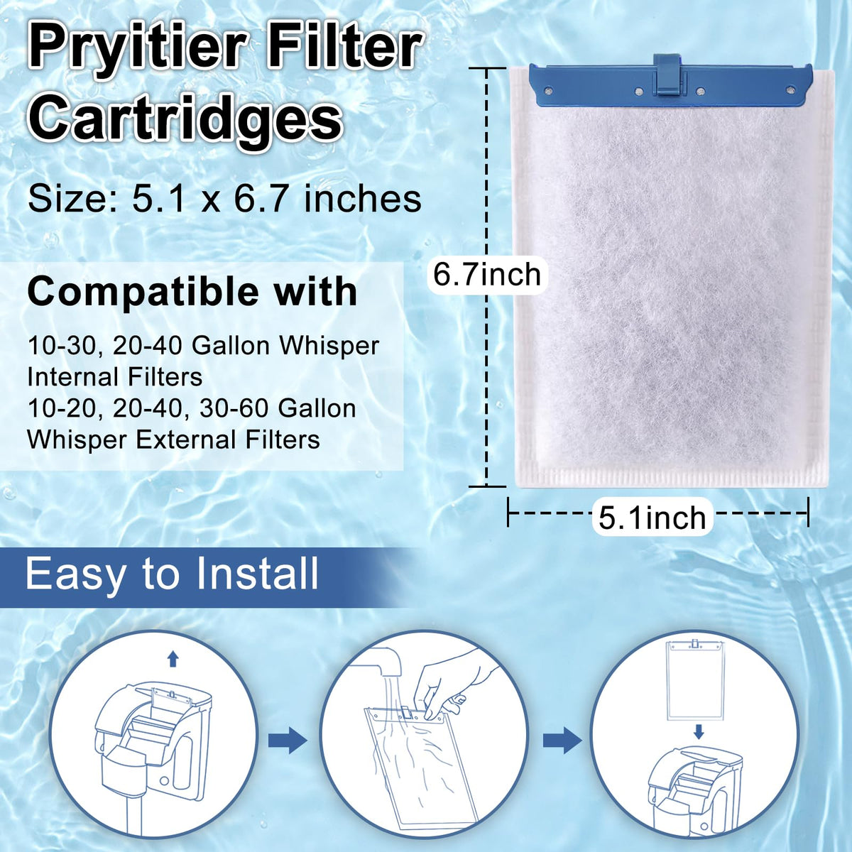 9 Pack Filter Cartridge for Whisper Bio (9 Pack Large)