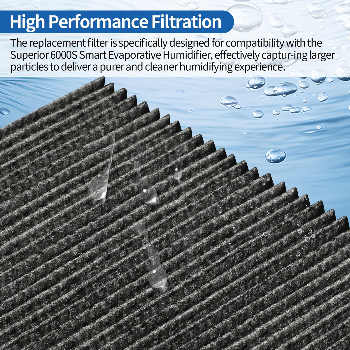 8 Pack Humidifier Premium Replacement Filters for LEVOIT Superior 6000S Smart Evaporative Humidifier + 4 (Gray / 8 Pack)