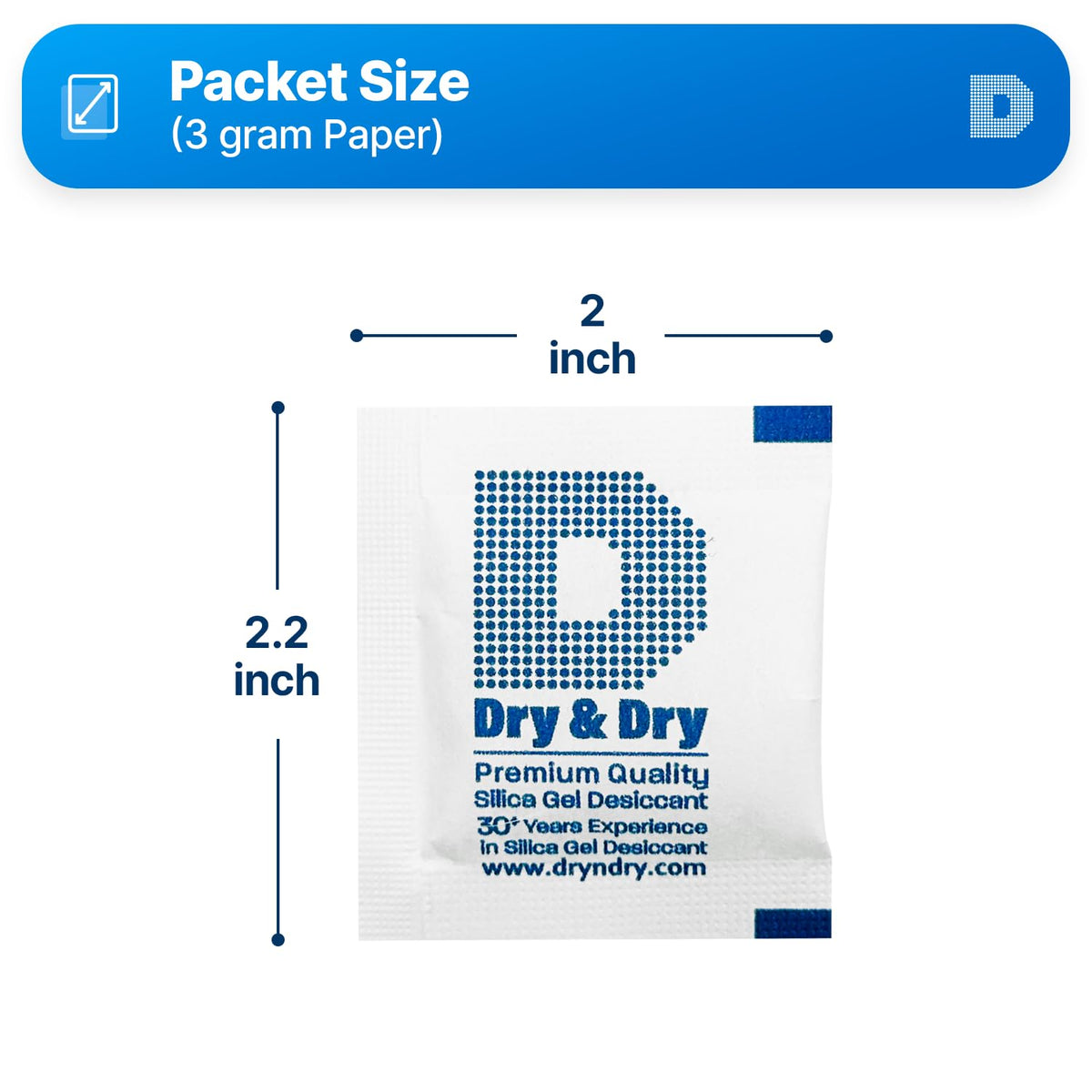3 Gram [50 Packets] Silica Gel Packets Silica Gel Desiccants (3 Gram)
