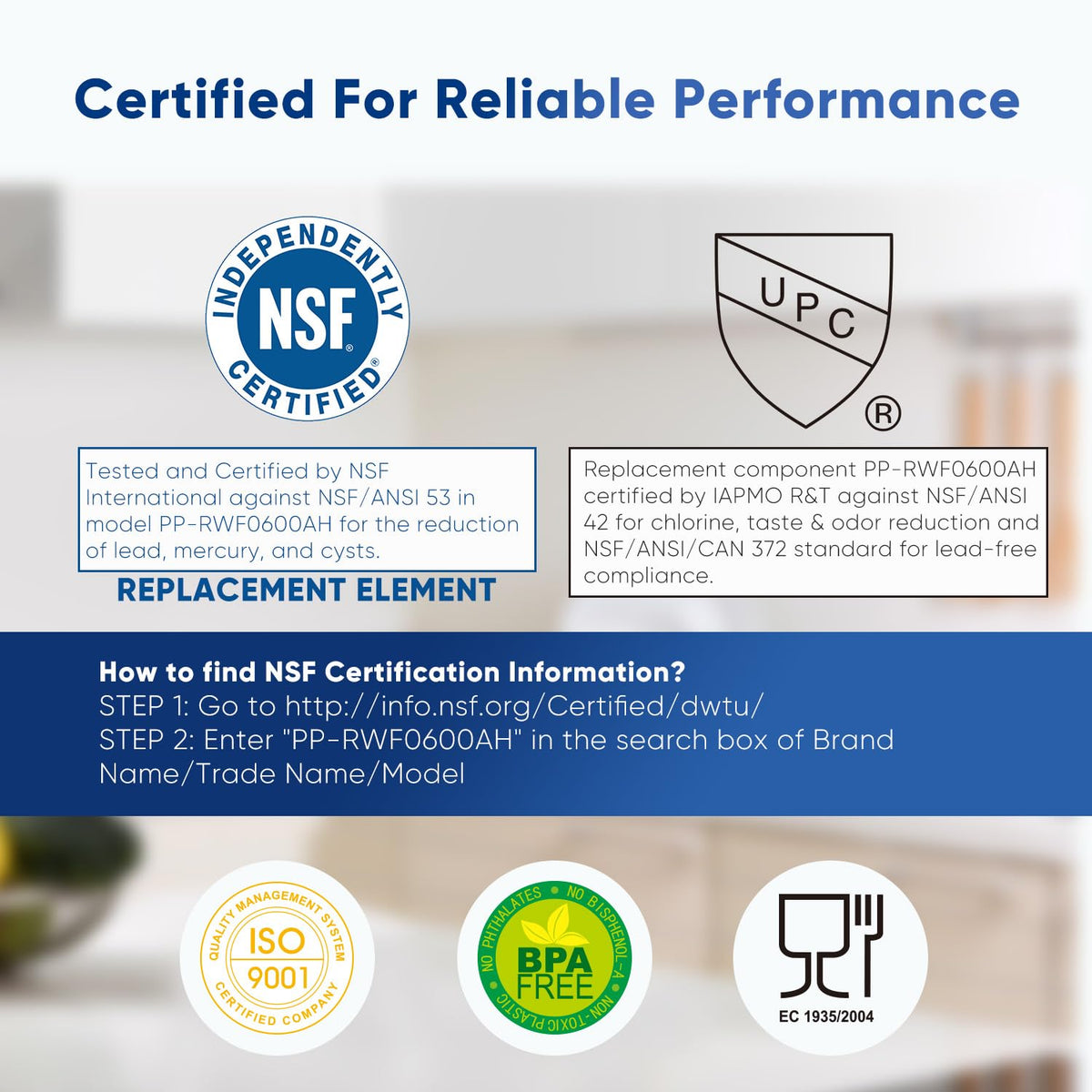 RWF0600AH Refrigerator Water Filter Replacement for GE MWF