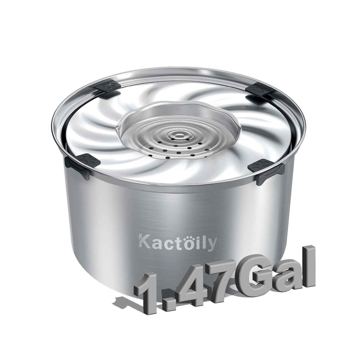 1.47 Gal Stainless Steel No Spill Water Bowl for Large Dogs (C: Polished Silver)