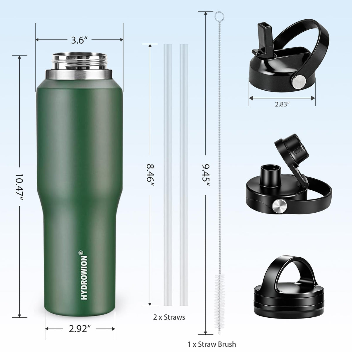32 oz Insulated Water Bottle Stainless Steel Triple (Olive / 32 Ounces)