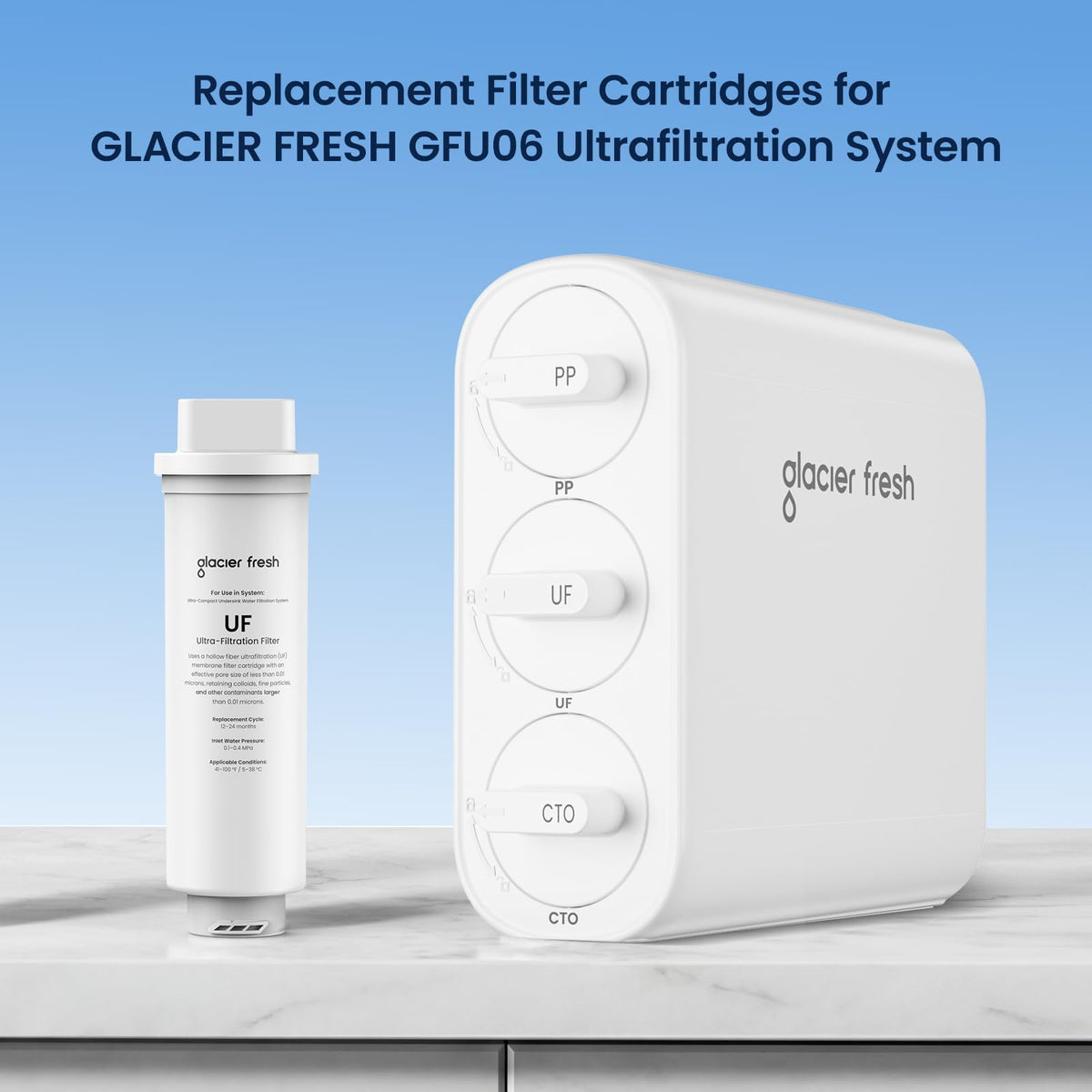 UF Replacement Filter for GFU06 Ultra Filtration System (White-UF Filter)