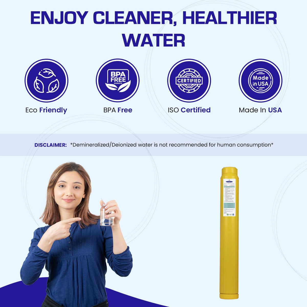 Demineralizer Filter Cartridge (Demineralizer / 2-7/8" x 20")