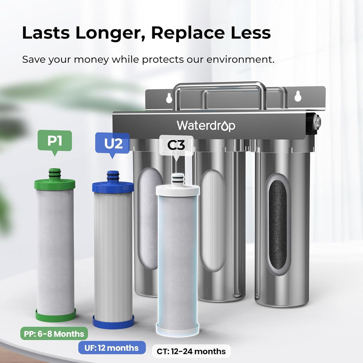 TST B 0.01μm Under Sink Water Filter System with Dedicated Faucet