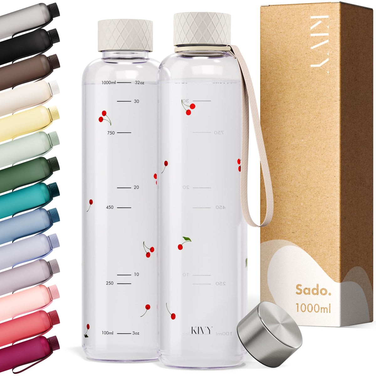 Slim Water Bottle 32oz Tritan (Cherry Clear / 32 Ounces)