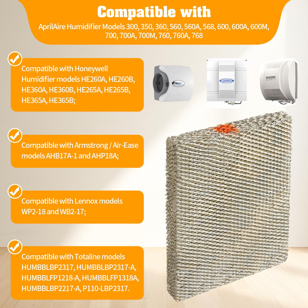 3Pack 35 Water Panel Humidifier Replacement Filter Made of Aluminum Mesh Compatible with AprilAire Whole (3PACK)
