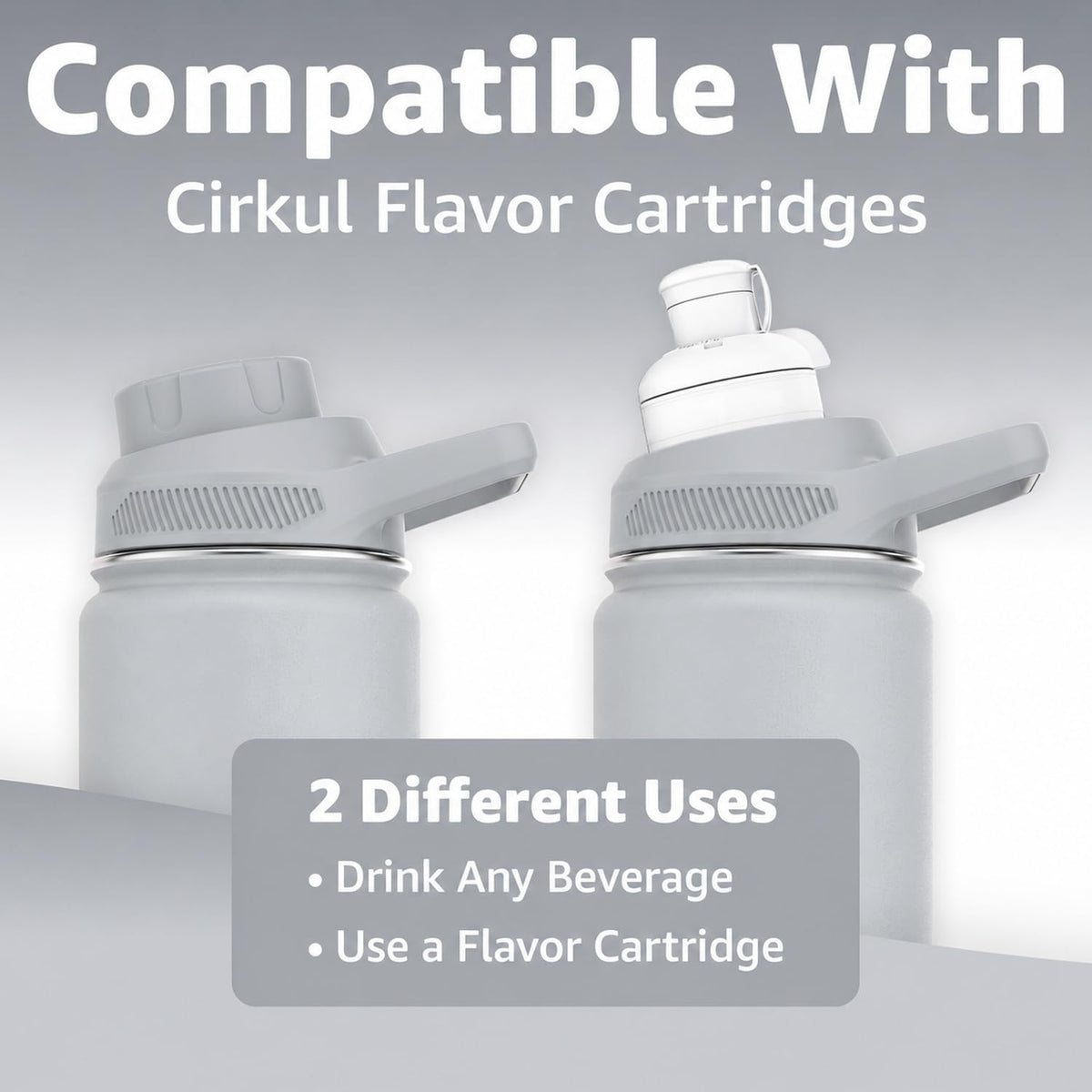 Water Bottle Compatible With Popular Flavor Cartridges (Stone / 12 Ounces)