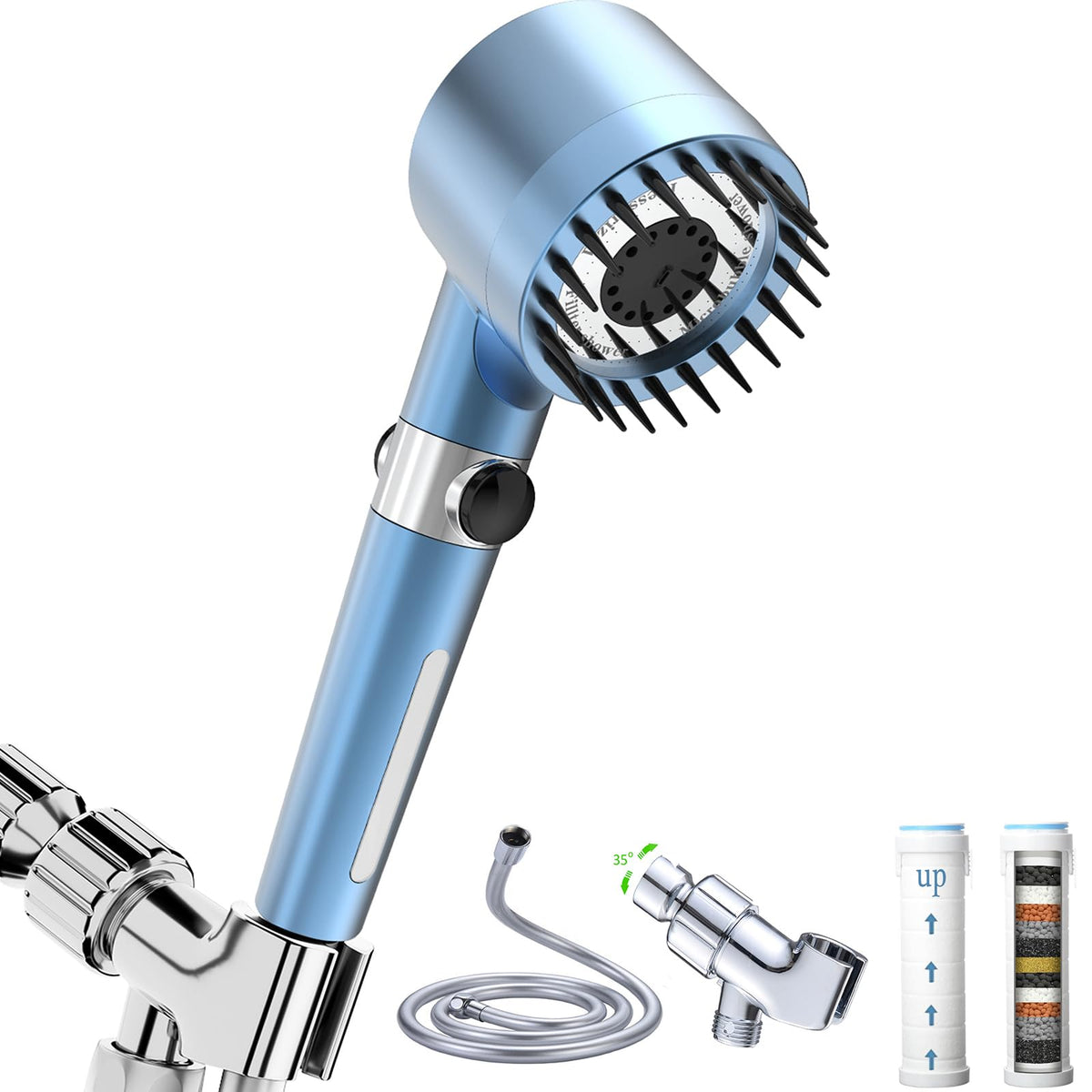 Shower Head with Handheld (Blue)