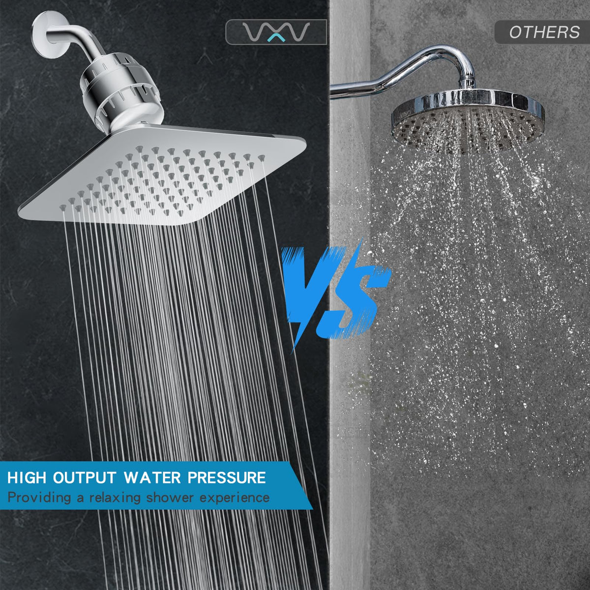 8'' High Pressure Filtered Shower Head Combo 20 Stage Shower Filter for Hard Water (Chrome Polished / 8 Inch)