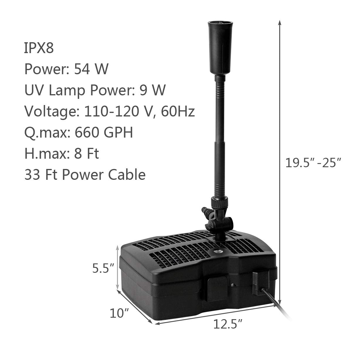 4 in 1 Submersible Pond Filter Pump