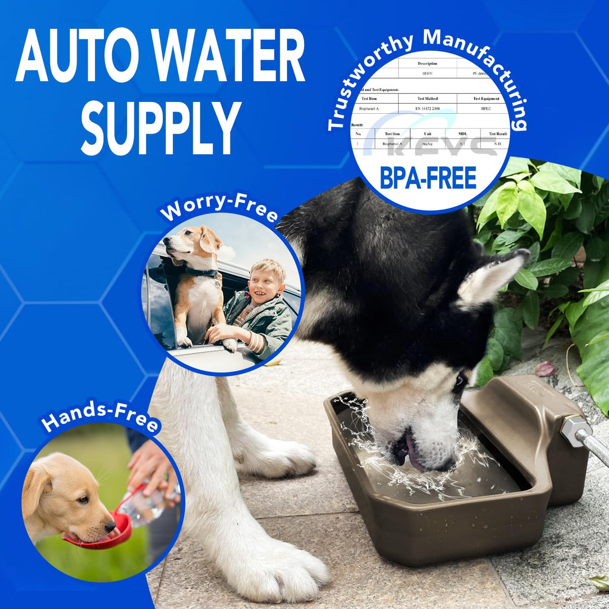 Auto Fill Dog Water Bowl (Brown)