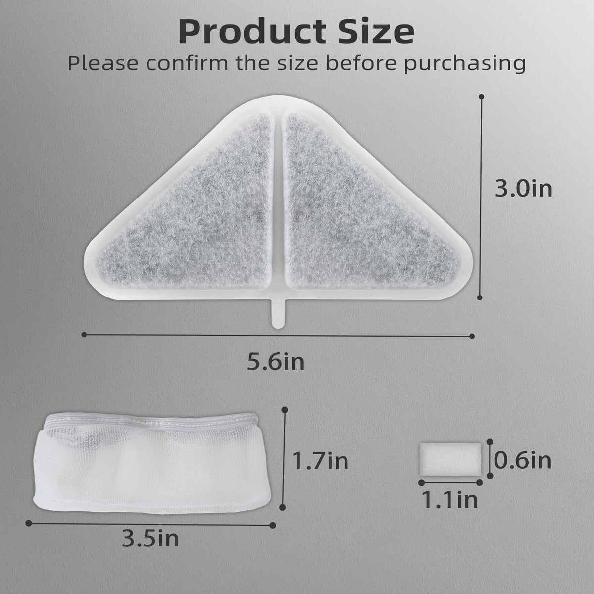 Automatic Pet Fountains Filters Replacements (6 Filters+6 Sponges+6 Mesh Bags)