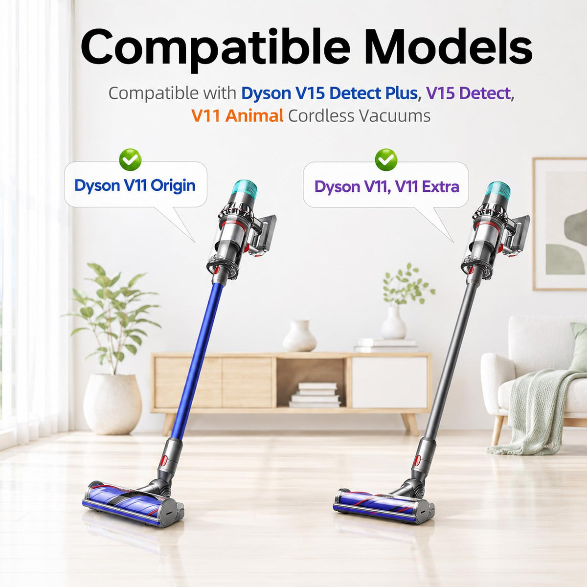 3 Pack V11 Vacuum Filter Replacement Fit for V11 V15 Cordless Vacuum (V11 V15 Blue / 3P)