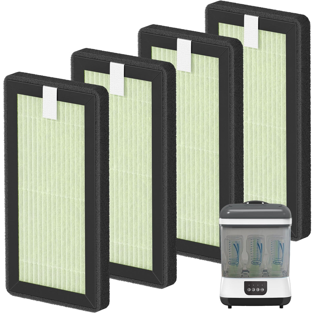 4 Pack HEPA Replacement Filter Compatible with Dr. Brown's All