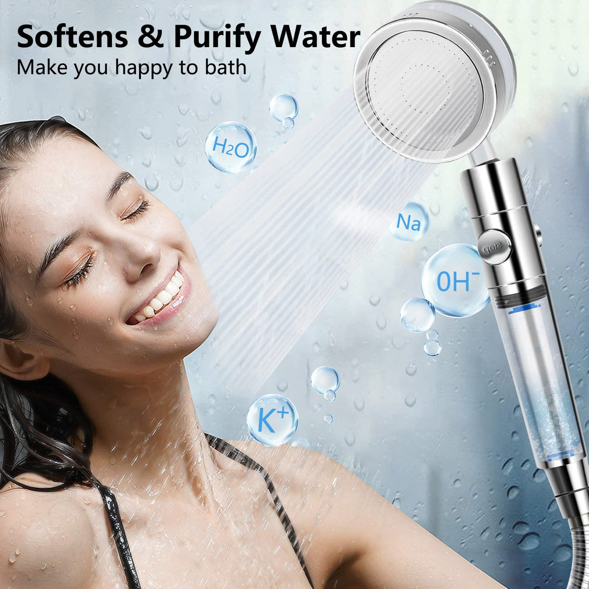 Spray Shower Head Filter with Mineral Beads (2.95 x 0.87 inches)