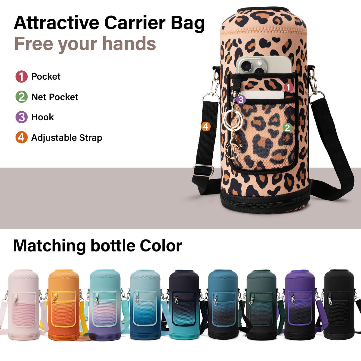 Insulated Water Bottle (Leopard Print / 87 Ounces)