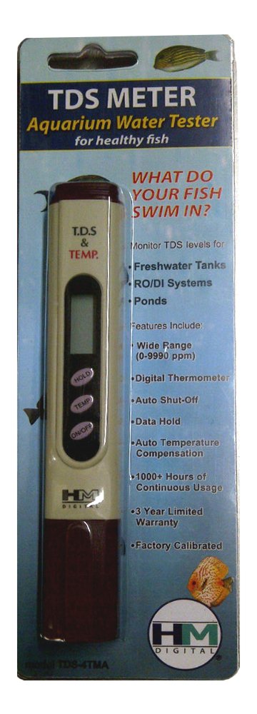 TDS 4TMA Pocket Size TDS Tester Meter for Freshwater Aquariums with Digital Thermometer