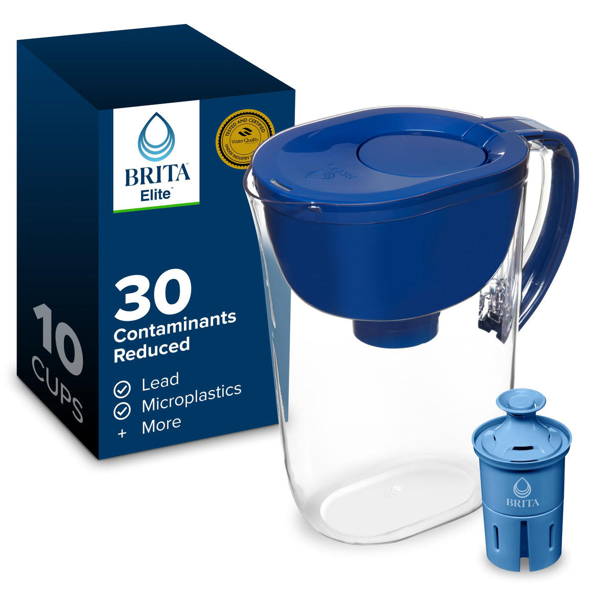 Large 10 Cup Water Pitcher Dispenser (Blue)